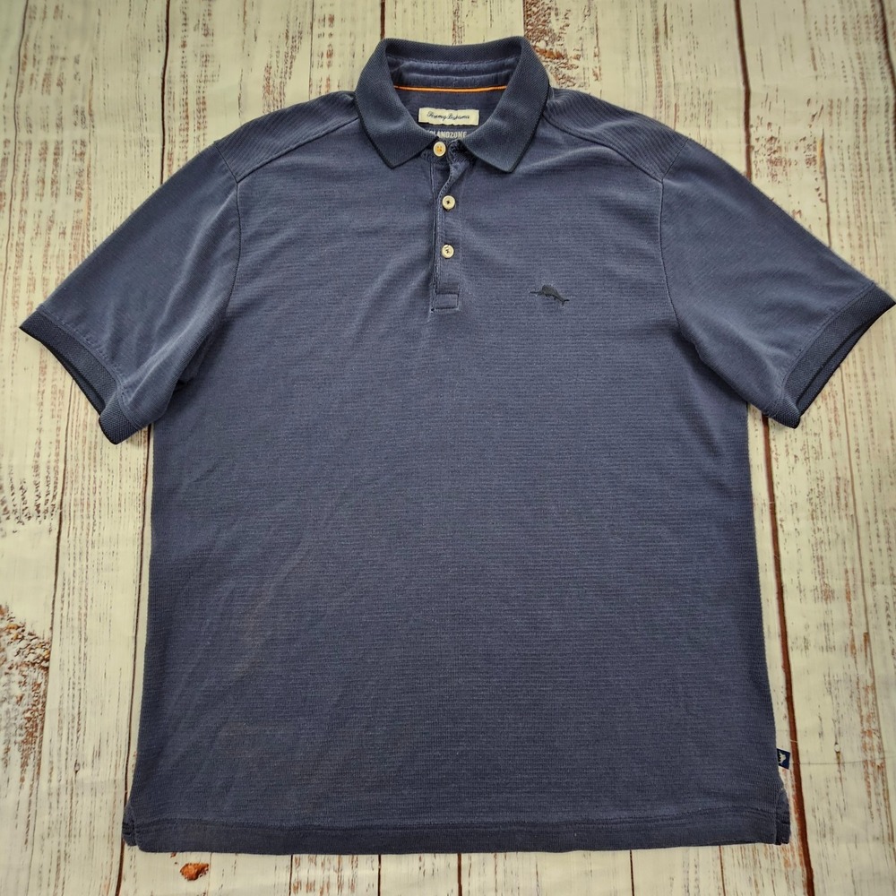 Tommy Bahama IslandZone Blue Short Sleeve Modal Polyester Polo Shirt Men's M